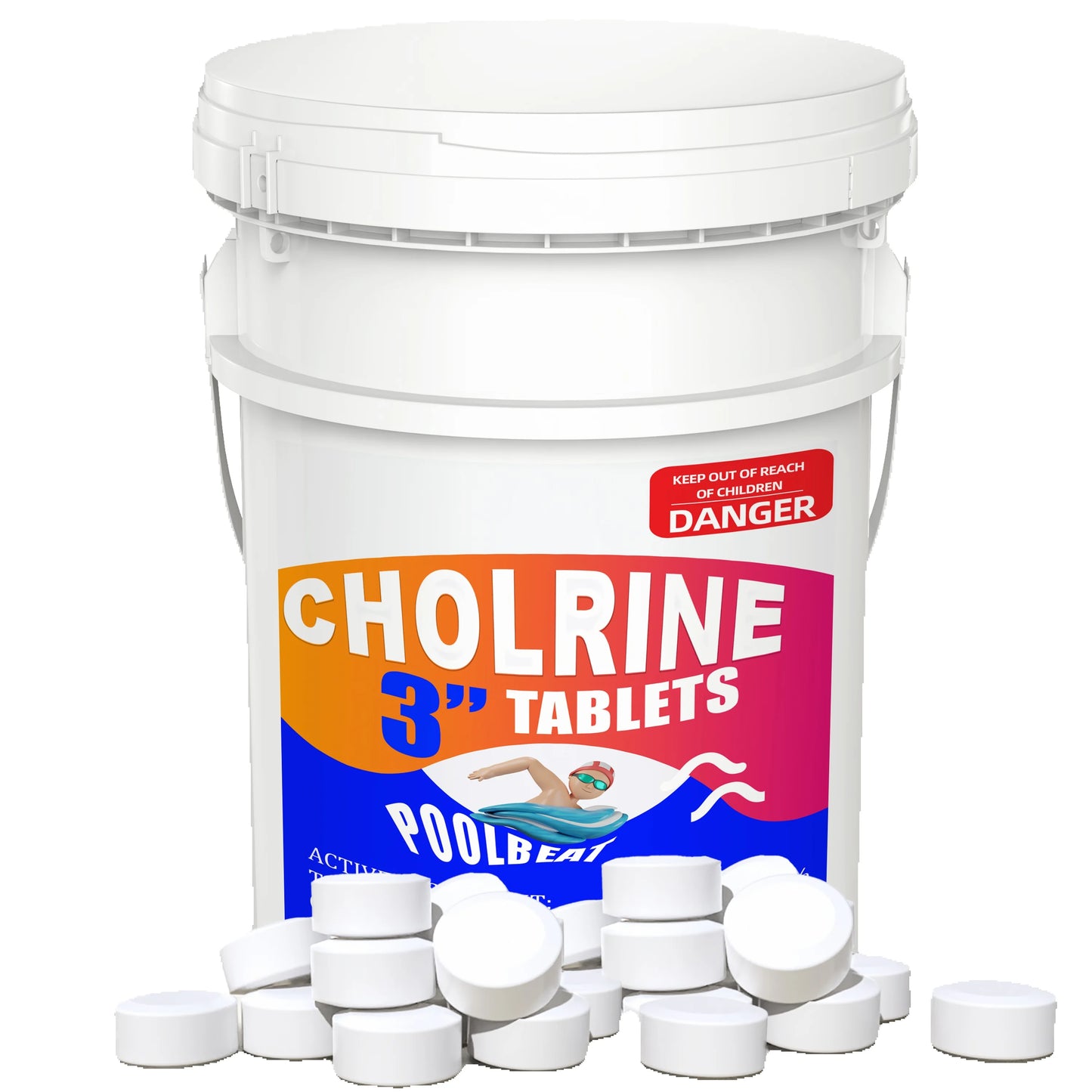 3 inch 50 Pounds Chlorine Tablets ,  Stabilized Chlorine Tablets for Hot Tubs, Swimming Pools and Spas - Slow Dissolving