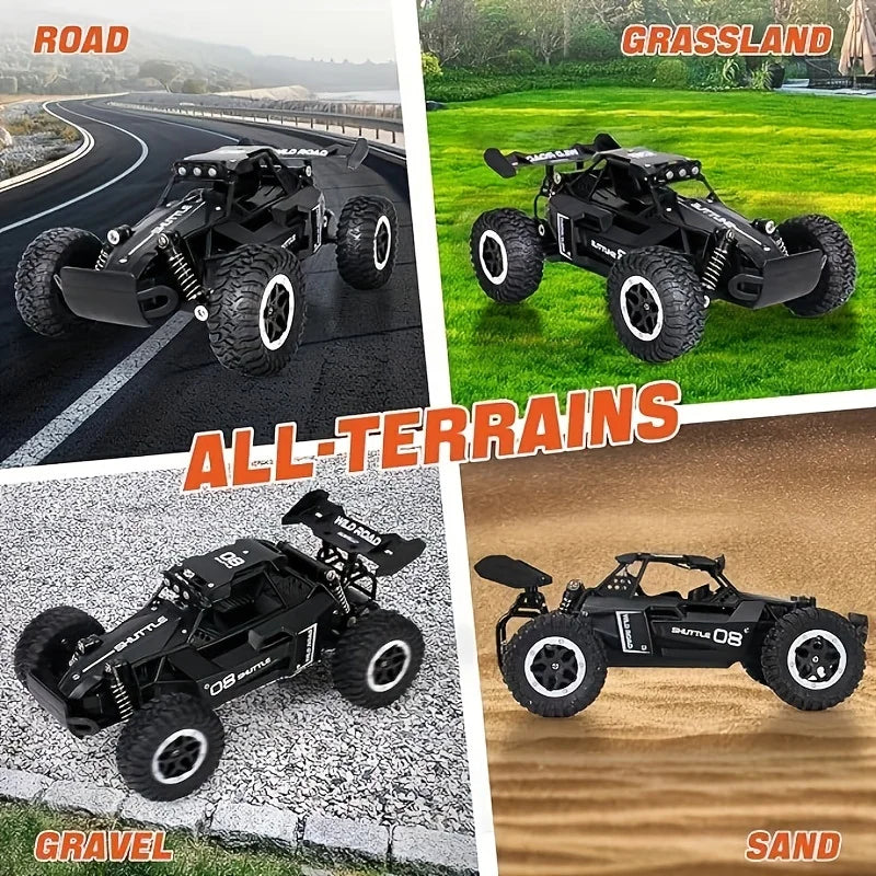 1:16 Alloy RC Off Road Car 2.4G Wireless Remote Control High Speed Buggy With LED Light Shock Absorber Kids Toy Racing Vehicle