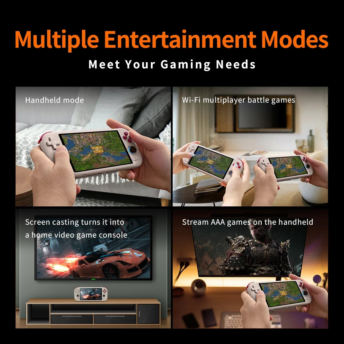 MANGMI AIR X Handheld Game Console Snapdragon 662 5.5'' Touchscreen Android 14 Active Cooling Fan 15W Fast Charging RGB