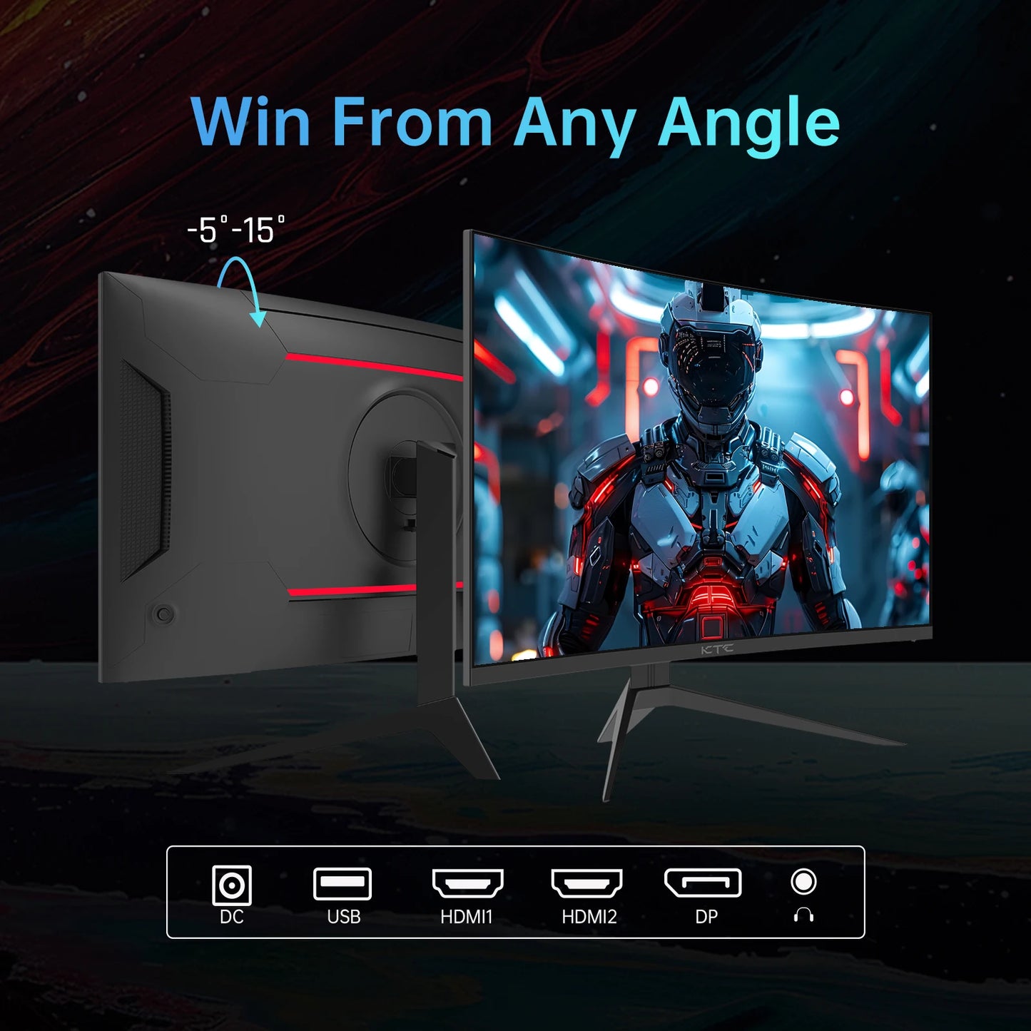 32 inch 240Hz Curved Gaming Monitor 1500R 1080P 125% sRGB 1ms, Freesync/G-sync HDR10,HDMI/DP/USB Ports VESA,Tilt Adjustable,