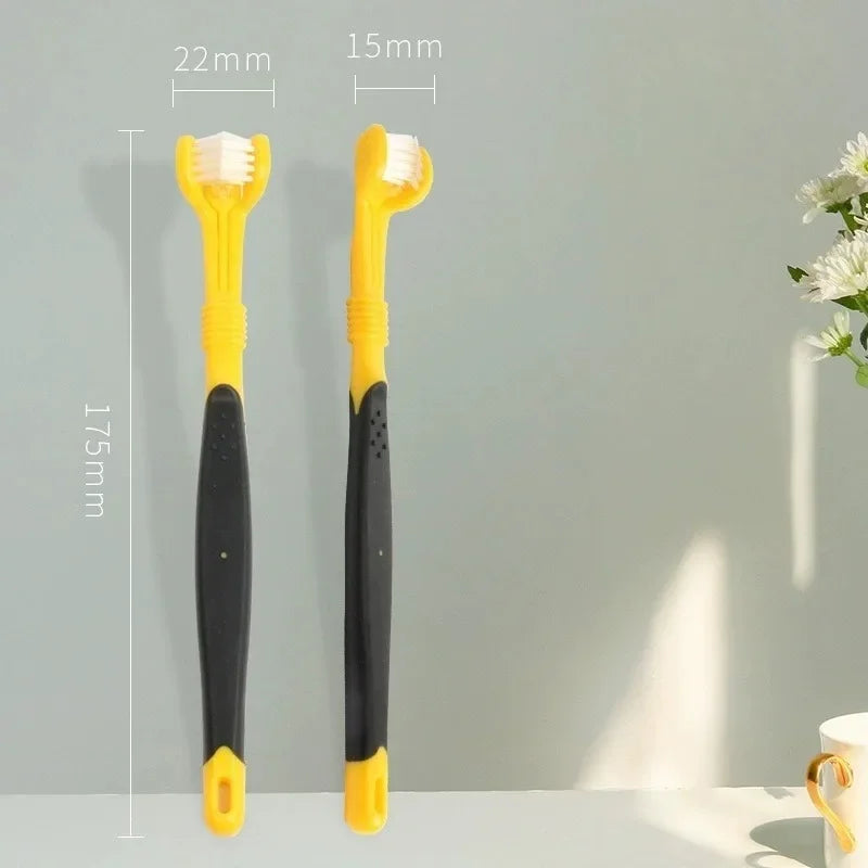 3-Sided Pet Toothbrush Dog Plastic Toothbrush Removing Bad Breath Tartar Cleaning Mouth Pet Dental Care Cat Cleaning Mouth