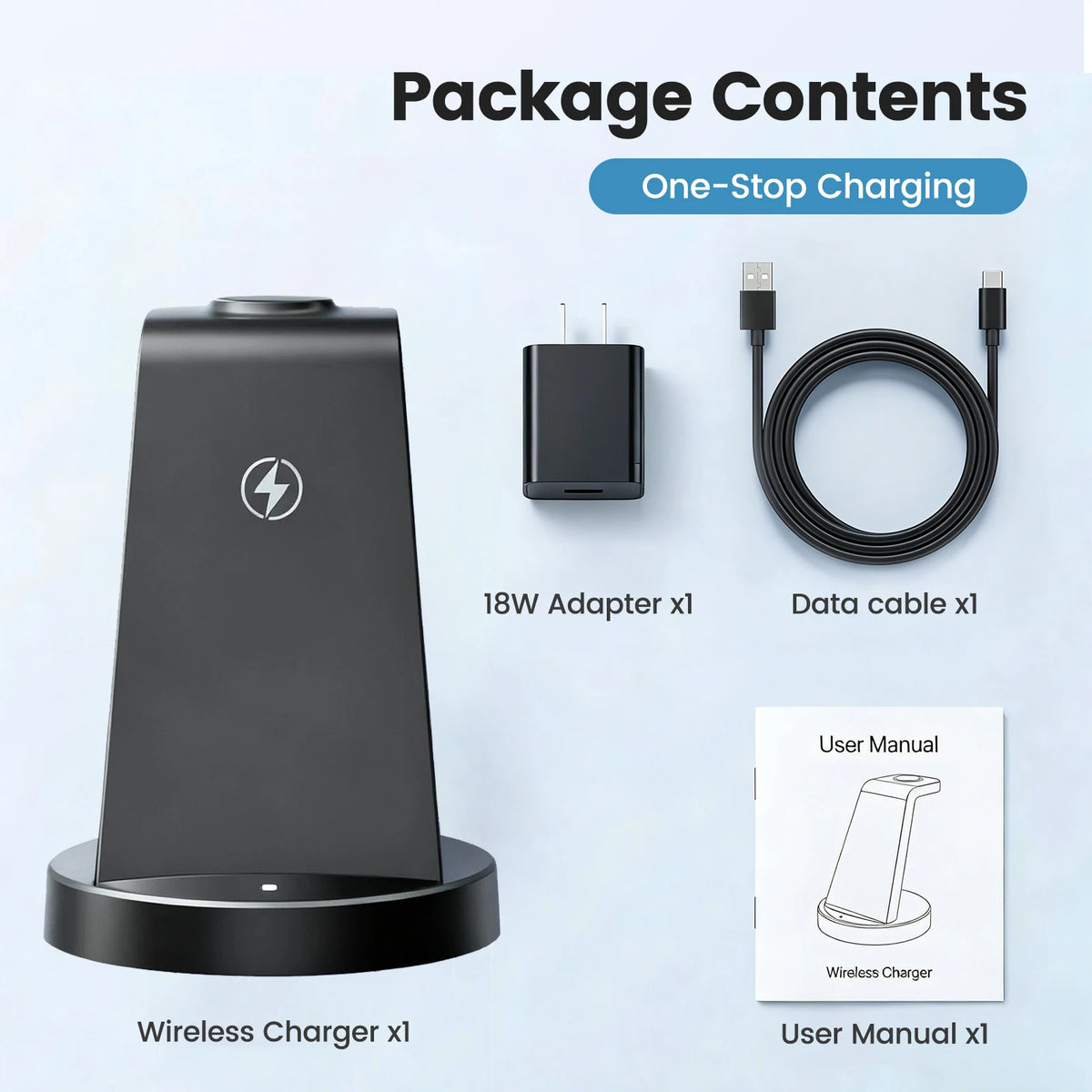 3 In 1 Magnetic Wireless Charger 15W Fast Charging Dock Stand Travel Foldable for Samsung S25 S24 S23 S22 Galaxy Watch iPhone