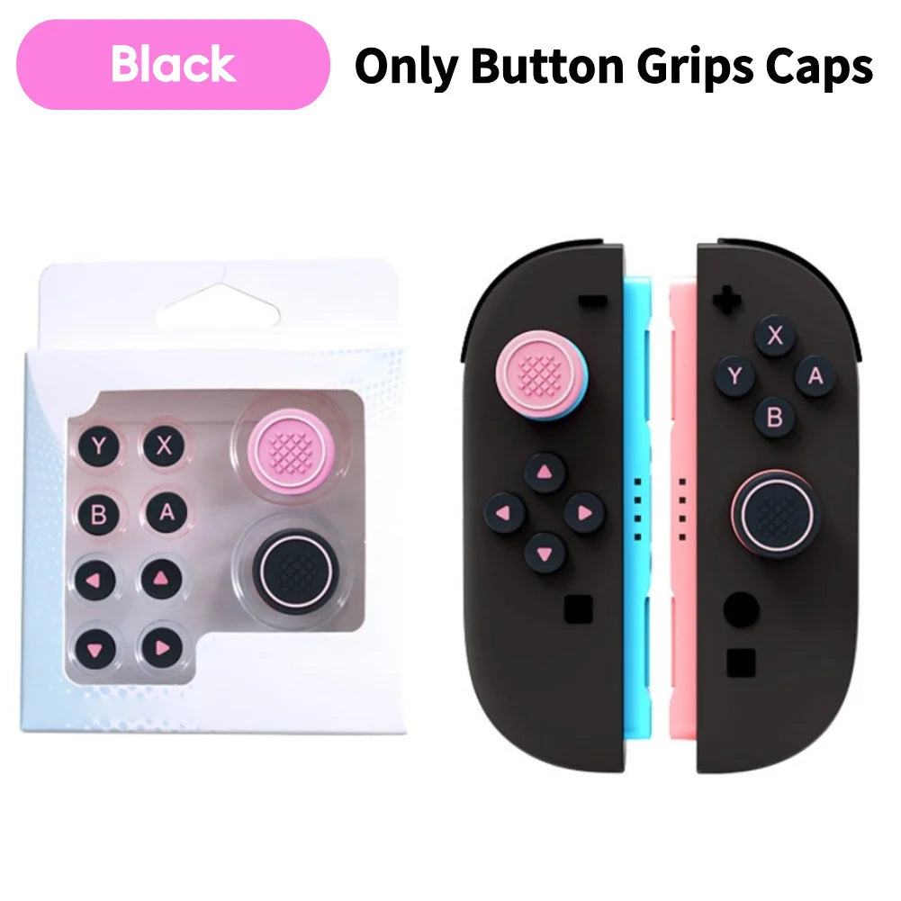 Silicone Soft D-pad Cross Button Caps For Nintendo Switch2 Joy-Con Handle Grips Cover Thumb Stick ABXY Key Sticker Skin Case