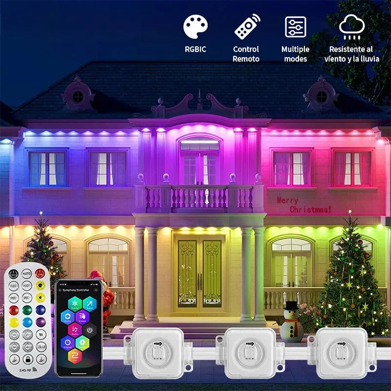 MIMIRGB Eaves Lights Permanent Outdoor LED Light String Strip APP Smart DlY Auto Scene Lighting Effects Christmas Holidays Decor