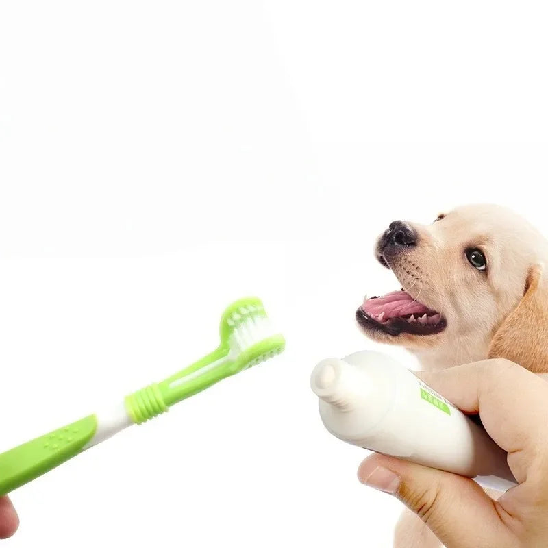 3-Sided Pet Toothbrush Dog Plastic Toothbrush Removing Bad Breath Tartar Cleaning Mouth Pet Dental Care Cat Cleaning Mouth