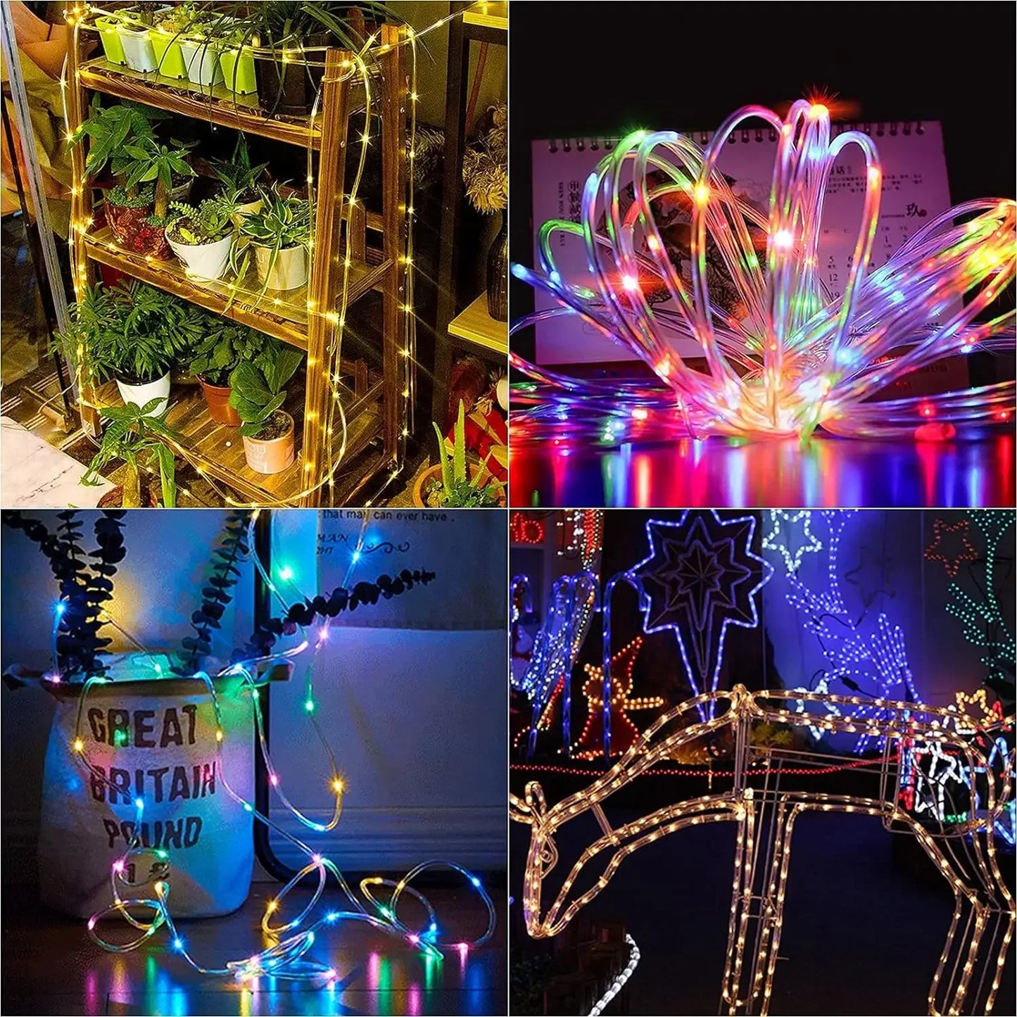 Solar Rope Lights Solar LED Light Path Deck Outdoor Garden Solar String Lights Waterproof Outdoor Lighting Strips 8 Light Modes