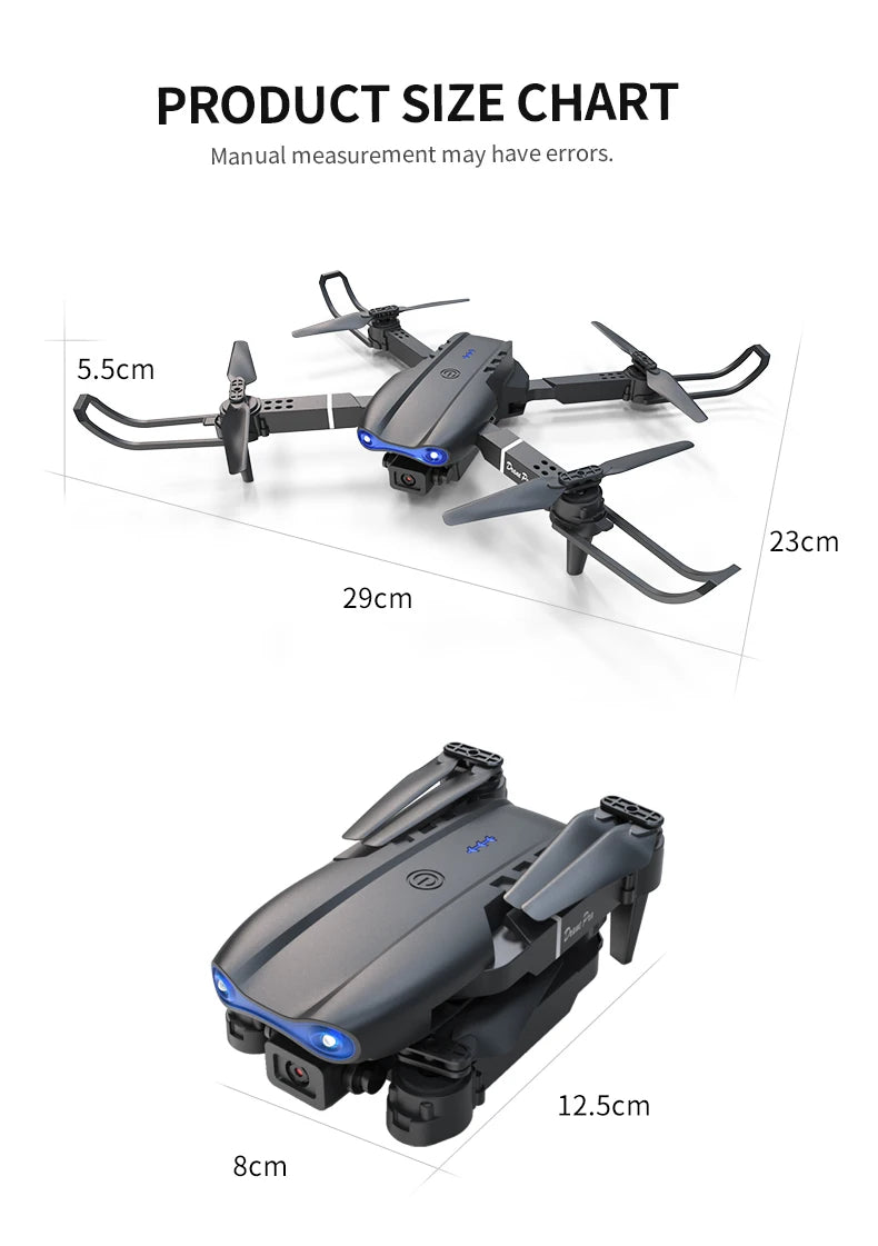 RC Drone 4K Dual Camera  E99 PRO Optical Flow Obstacle Avoidance Foldable FPV Quadcopter Toy for Beginners