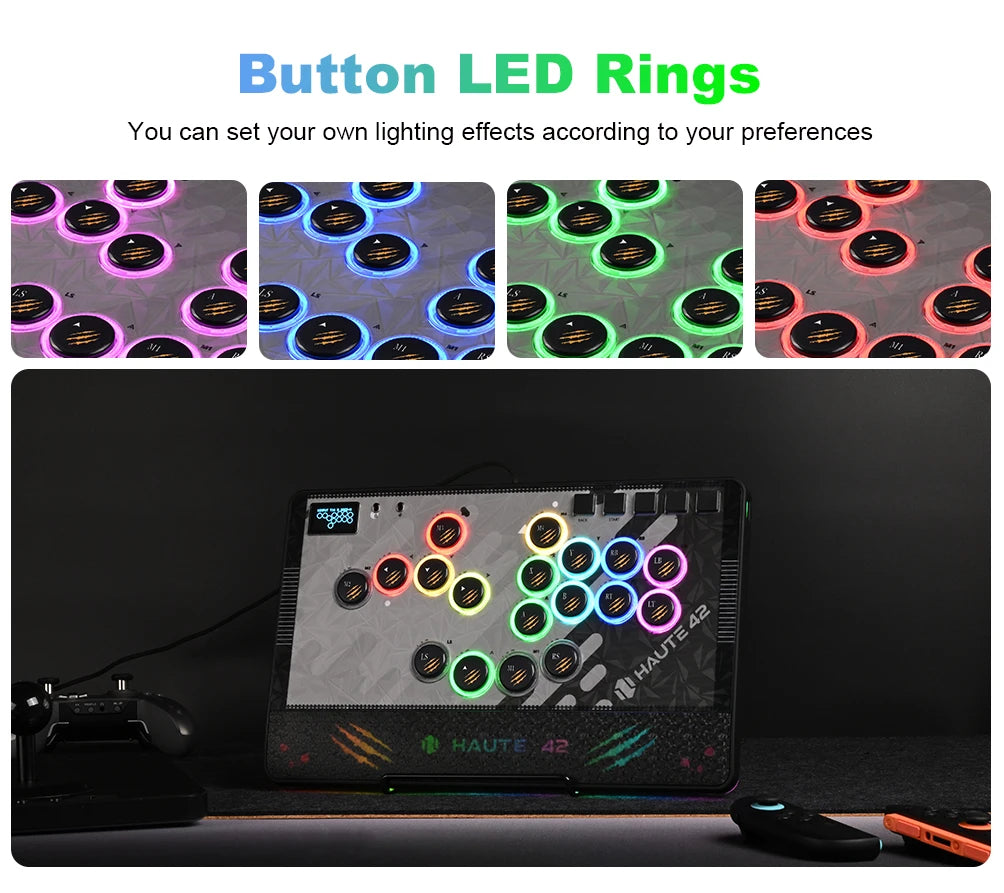 C-AT Magnetic Leverless Hitbox Controller Stickless Arcade Controller Keyboard For PC/PS4/PS5/Switch Hitbox Fightstick