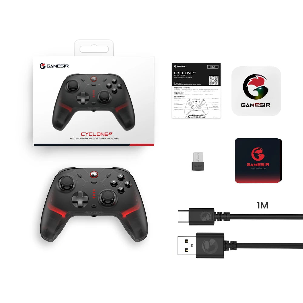 Cyclone 2 Wireless Pro Controller for Nintendo Switch 2 / PC / iPhone / Android - Hall Effect, Tri-Mode (BT/2.4G/USB)