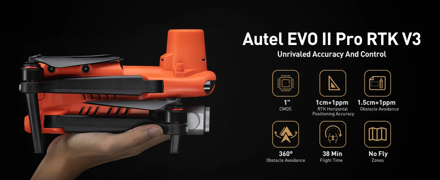 Autel Robotics EVO II Pro RTK V3 Drone Rugged Bundle 20MP Photo& 6K/30fps Video Professional Surveying & Mapping Drone US Stock