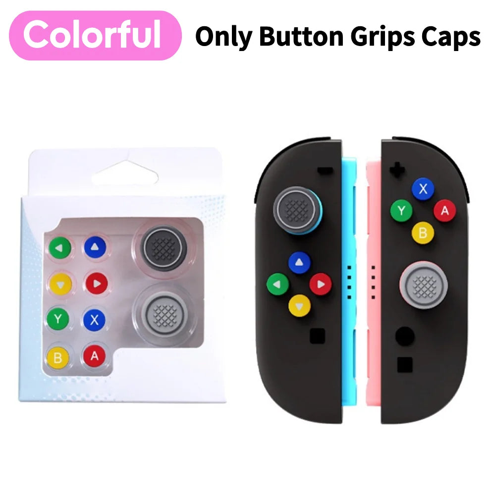 Silicone Soft D-pad Cross Button Caps For Nintendo Switch2 Joy-Con Handle Grips Cover Thumb Stick ABXY Key Sticker Skin Case
