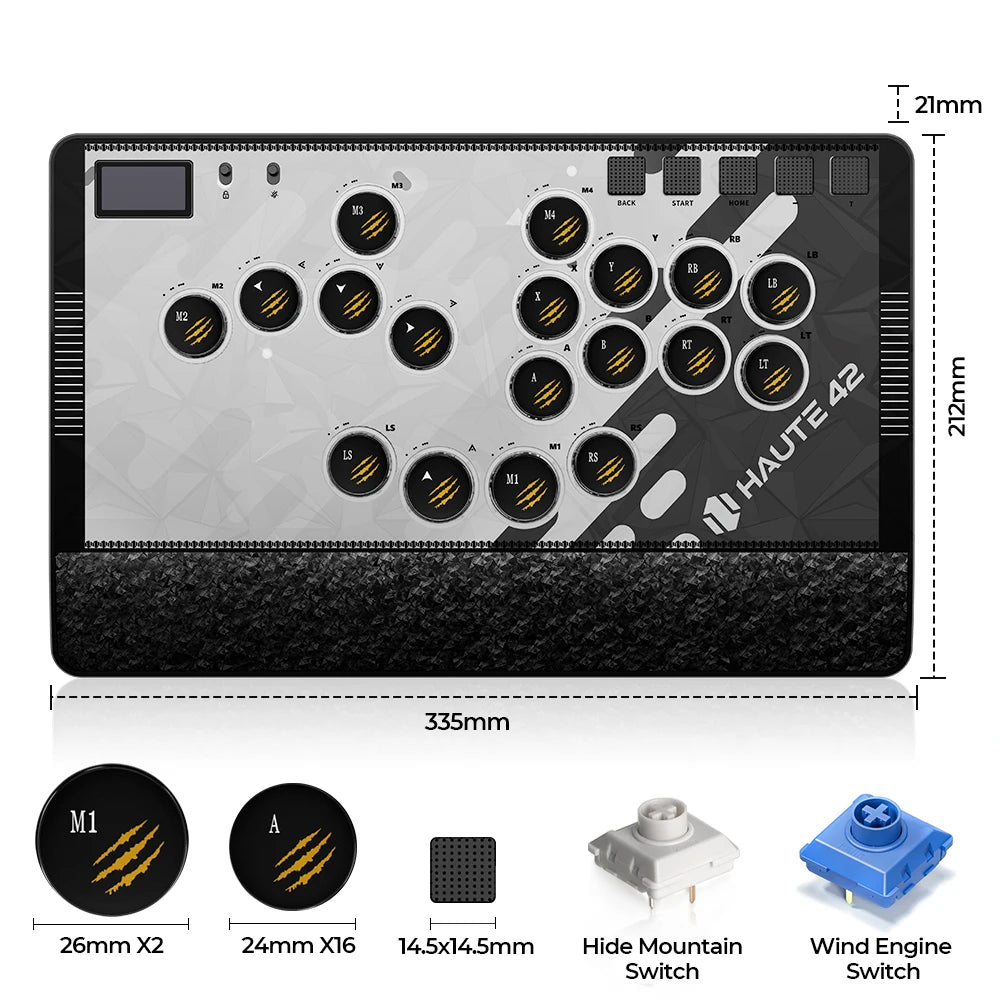 C-AT Magnetic Leverless Hitbox Controller Stickless Arcade Controller Keyboard For PC/PS4/PS5/Switch Hitbox Fightstick
