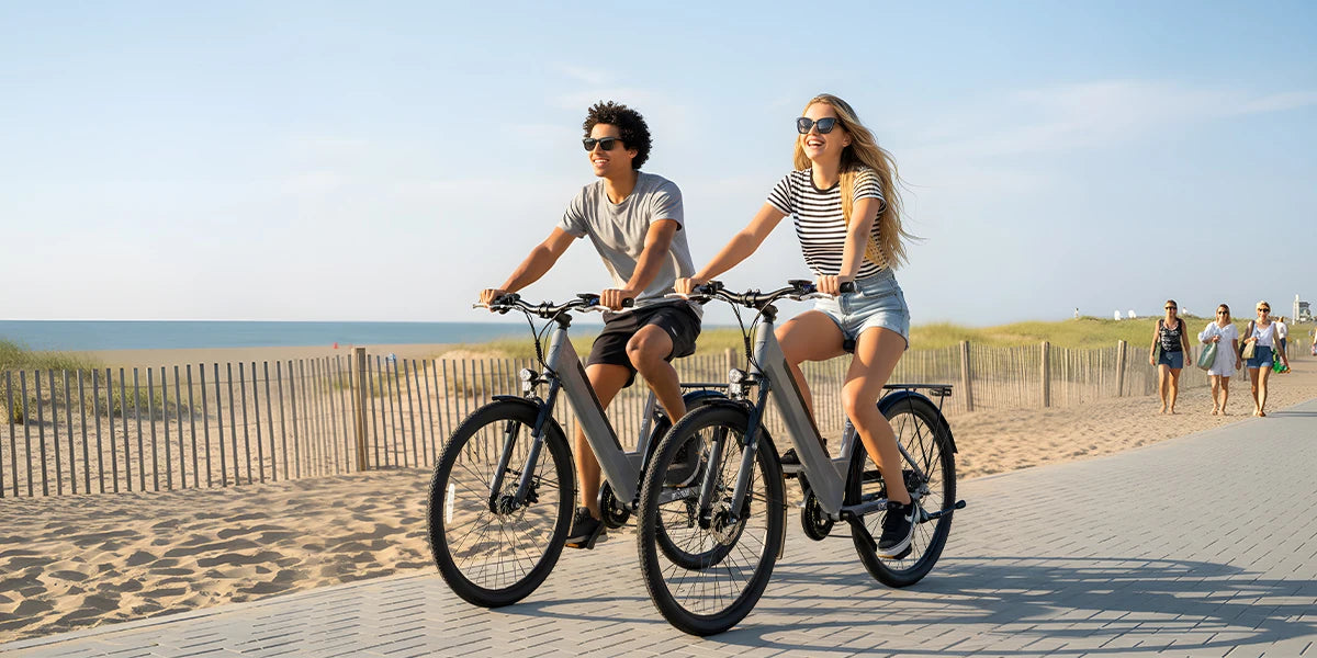 1000W Urban Ebike, 26" Comfort Step-Through Electric City Bike, 48V 10.4ah Removable Battery, Soft Seat, Perfect For Seniors