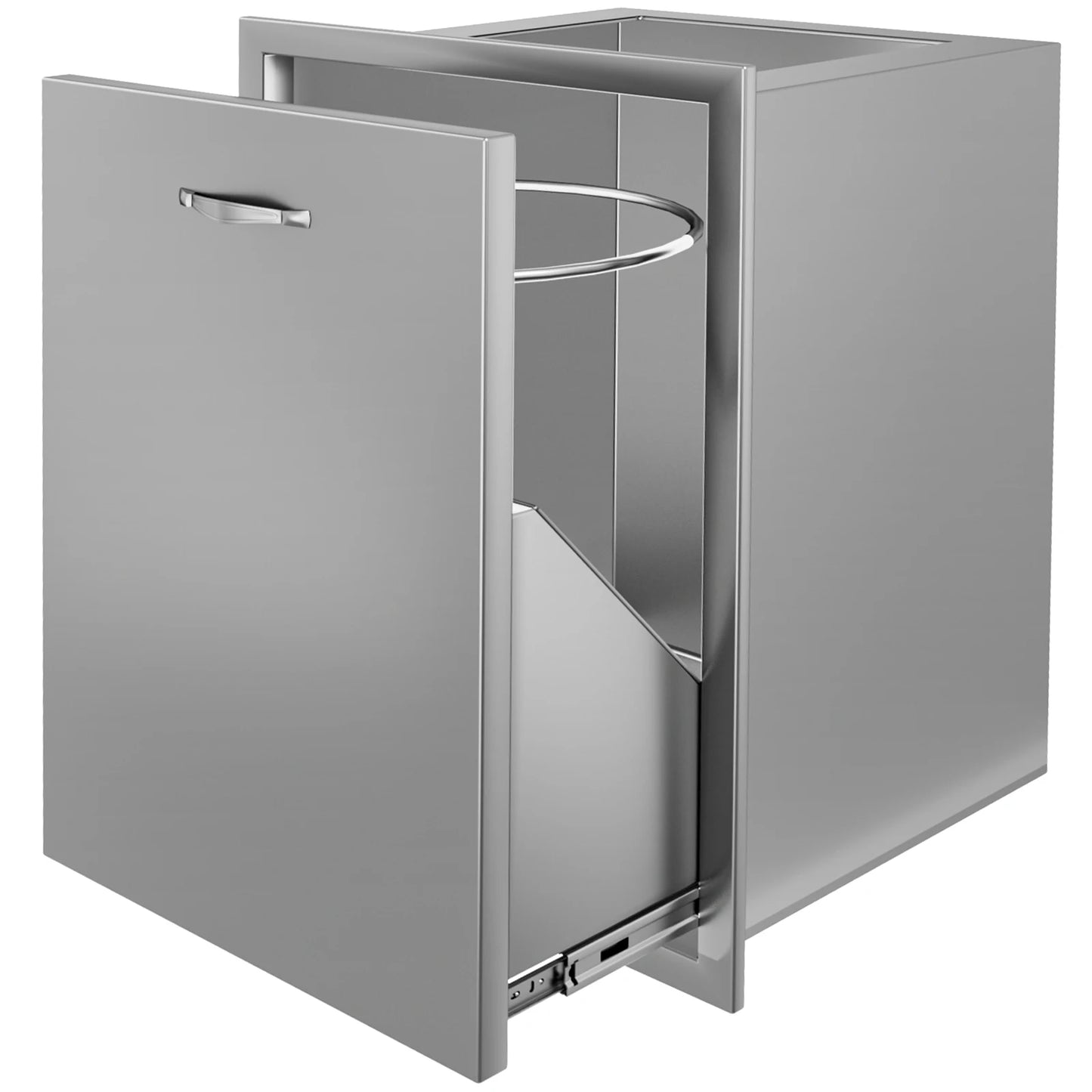 SucceBuy Pull-Out Trash Drawer Propane Tank Drawer Stainless Steel Built-In Smooth Roll-In Sliding Rail for Kitchen Storage