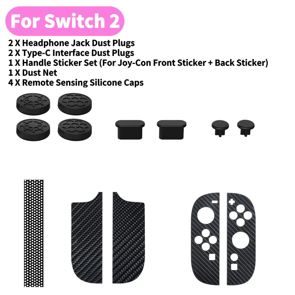 Silicone Soft D-pad Cross Button Caps For Nintendo Switch2 Joy-Con Handle Grips Cover Thumb Stick ABXY Key Sticker Skin Case