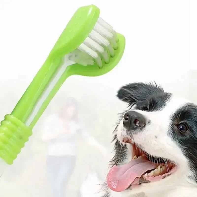 3-Sided Pet Toothbrush Dog Plastic Toothbrush Removing Bad Breath Tartar Cleaning Mouth Pet Dental Care Cat Cleaning Mouth