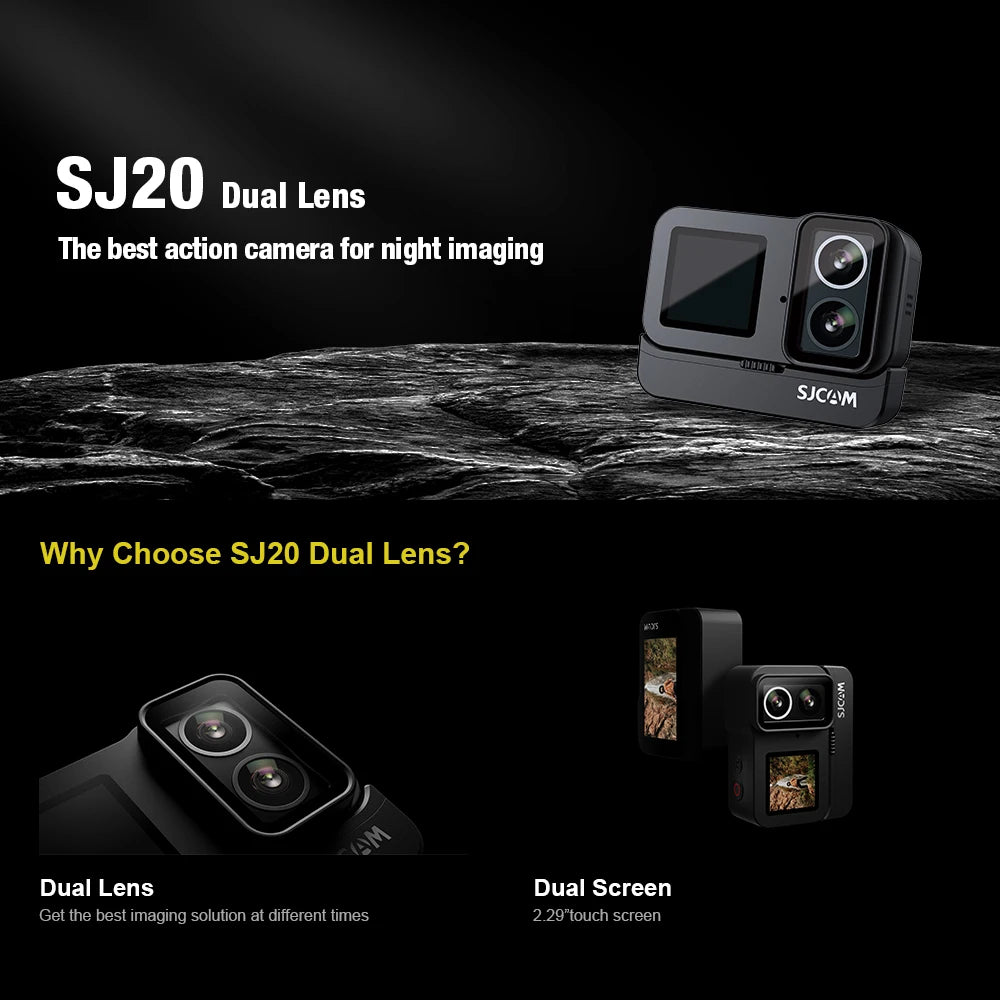 SJCAM SJ20 4K Outdoor Sports Camera Anti-Shake 5G WiFi with Screen Helmet Bike Video Recording