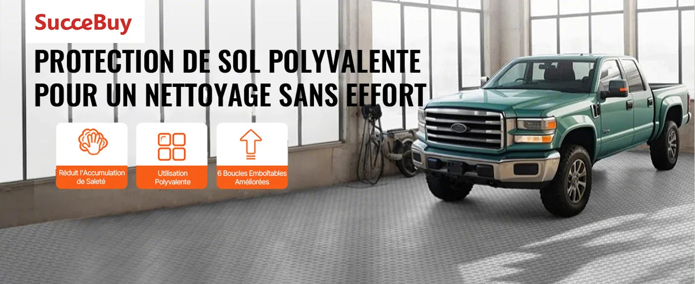 Garage Tiles Interlocking Garage Floor Covering Tiles Non-Slip Double-Sided Texture for Garages Basements Repair Shops