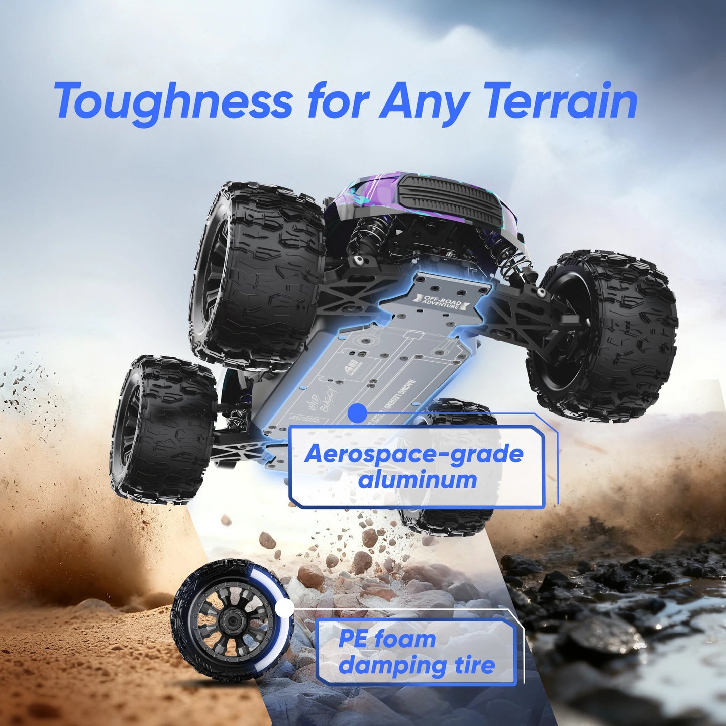 PT14R 1/14 RC Car 80km/h High Speed Off-road RC Truck Brushless 2.4G Remote Control 4WD 3S 35C 2200mAh