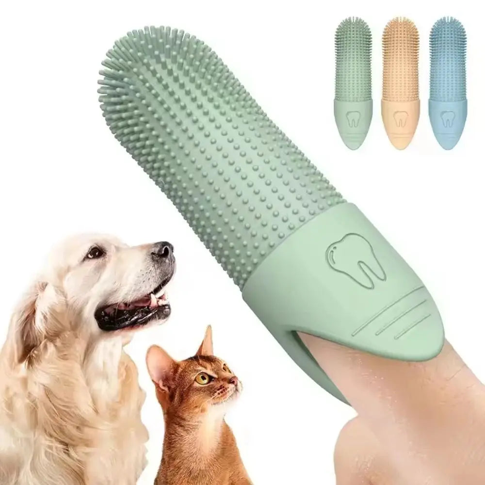 Dog Toothbrush, 360° Cleaning Finger Toothbrush for Dogs, Food Grade Silicone Dog Finger Toothbrush for Dogs & Cats Dental Care