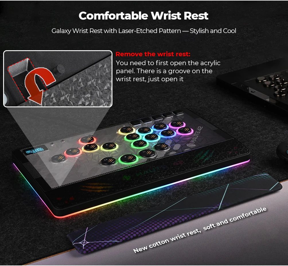 C-AT Magnetic Leverless Hitbox Controller Stickless Arcade Controller Keyboard For PC/PS4/PS5/Switch Hitbox Fightstick