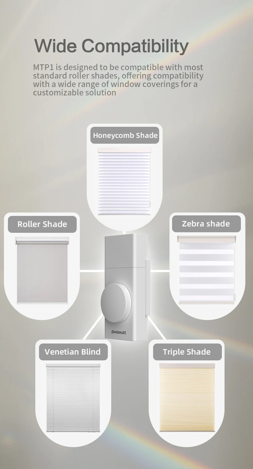Matter Thread Smart Roller Shade Driver Built-in Battery Knob Control Work with Homekit Alexa Google Home Smartthings