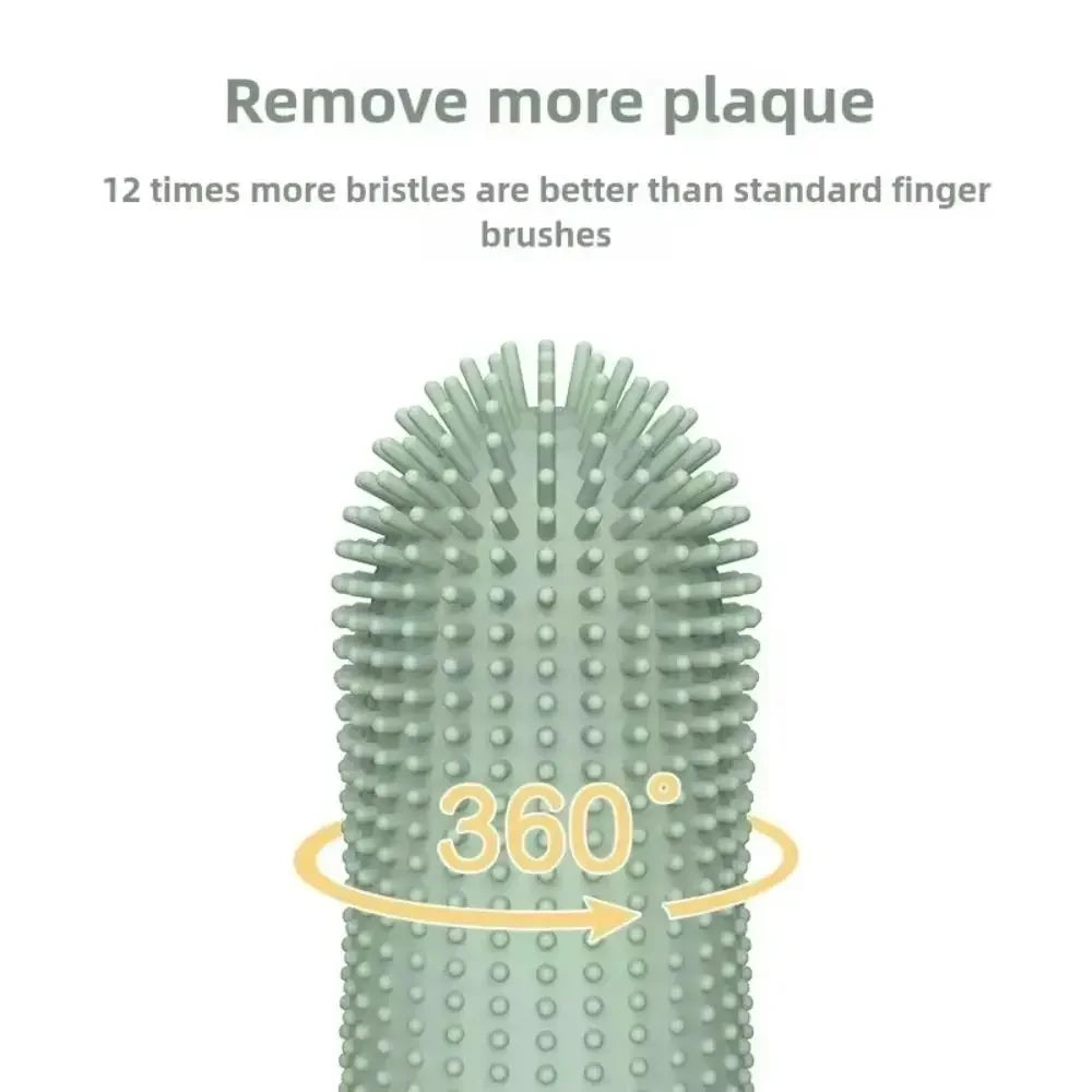 Dog Toothbrush, 360° Cleaning Finger Toothbrush for Dogs, Food Grade Silicone Dog Finger Toothbrush for Dogs & Cats Dental Care
