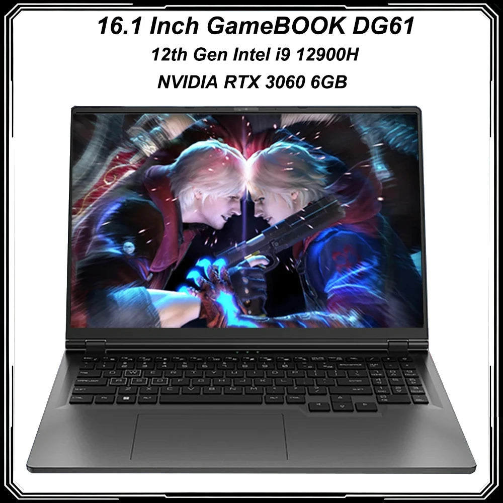 16.1 Inch Gaming Laptop Intel i7 8750H NVIDIA RTX 3060 6G 32GB DDR4 2TB SSD 144Hz RGB Keyboard WIFI 6 BT5.2 Windows11