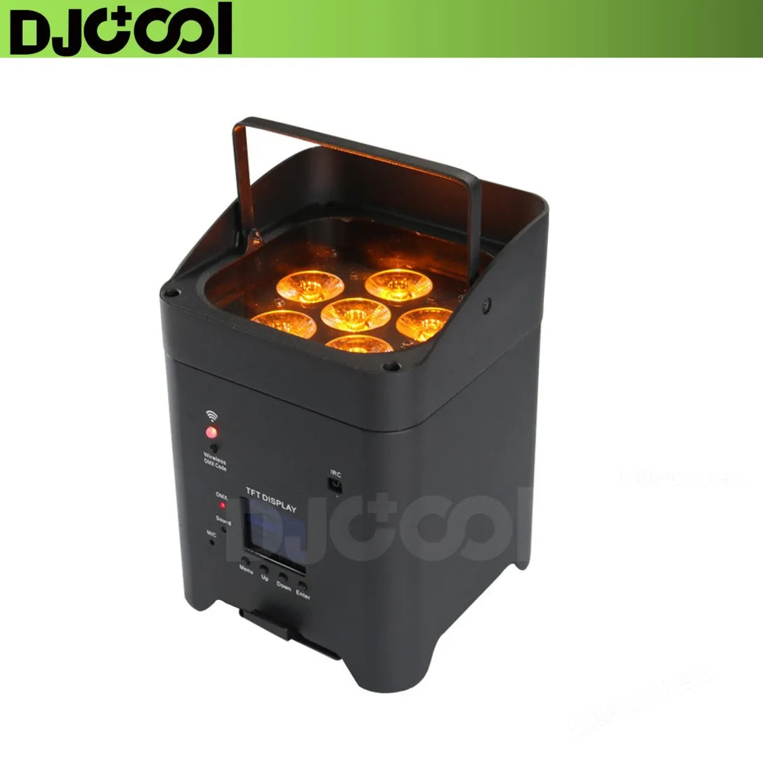 4pcs LED Battery Powered Par Light with bag or 8pcs 6*18w RGBWAUV 6in1 Light with Flightcase Auto/Sound/DMX/Wifi/APP/Remote