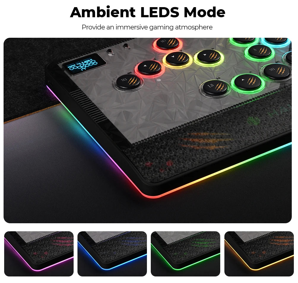 C-AT Magnetic Leverless Hitbox Controller Stickless Arcade Controller Keyboard For PC/PS4/PS5/Switch Hitbox Fightstick