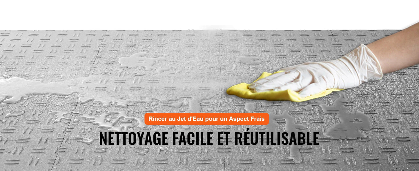 Garage Tiles Interlocking Garage Floor Covering Tiles Non-Slip Double-Sided Texture for Garages Basements Repair Shops