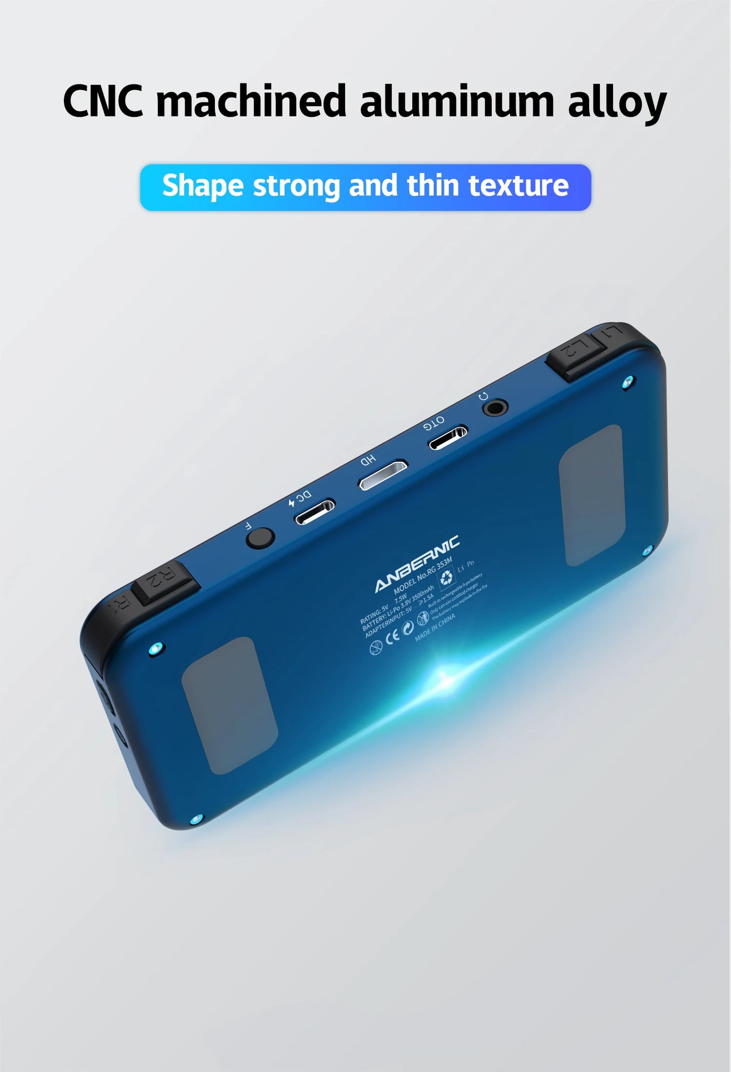 RG353M Handheld Game Console 3.5 Inch Multi-touch Screen Dual OS Aluminum Alloy Shell HDMI-compatible WIFI Gaming Video Player