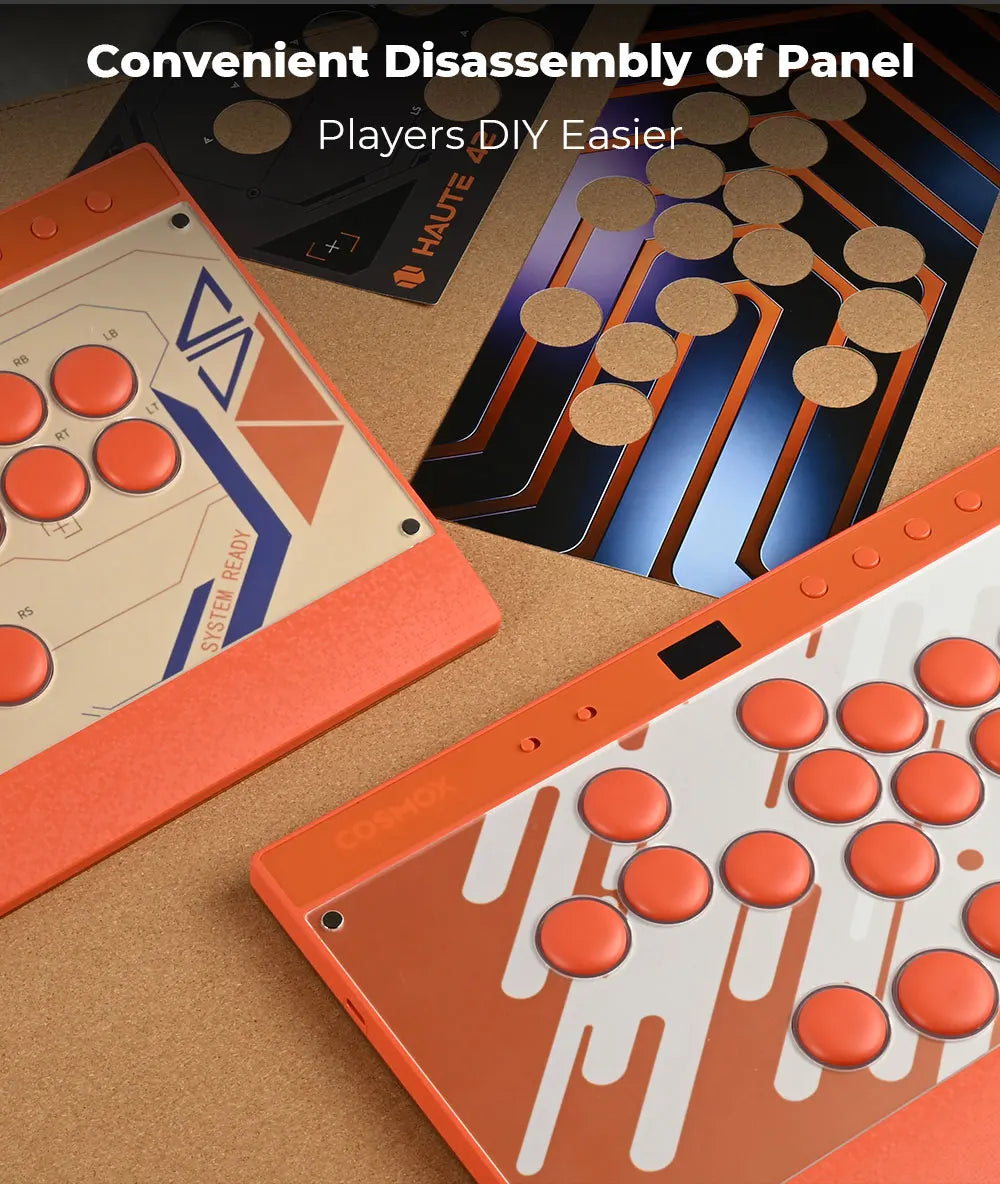 New C16 Orange Magnetic Stickless Arcade Stick Leverless Hitbox Controller for For PC/PS4/PS5/Switch Leverless Stick