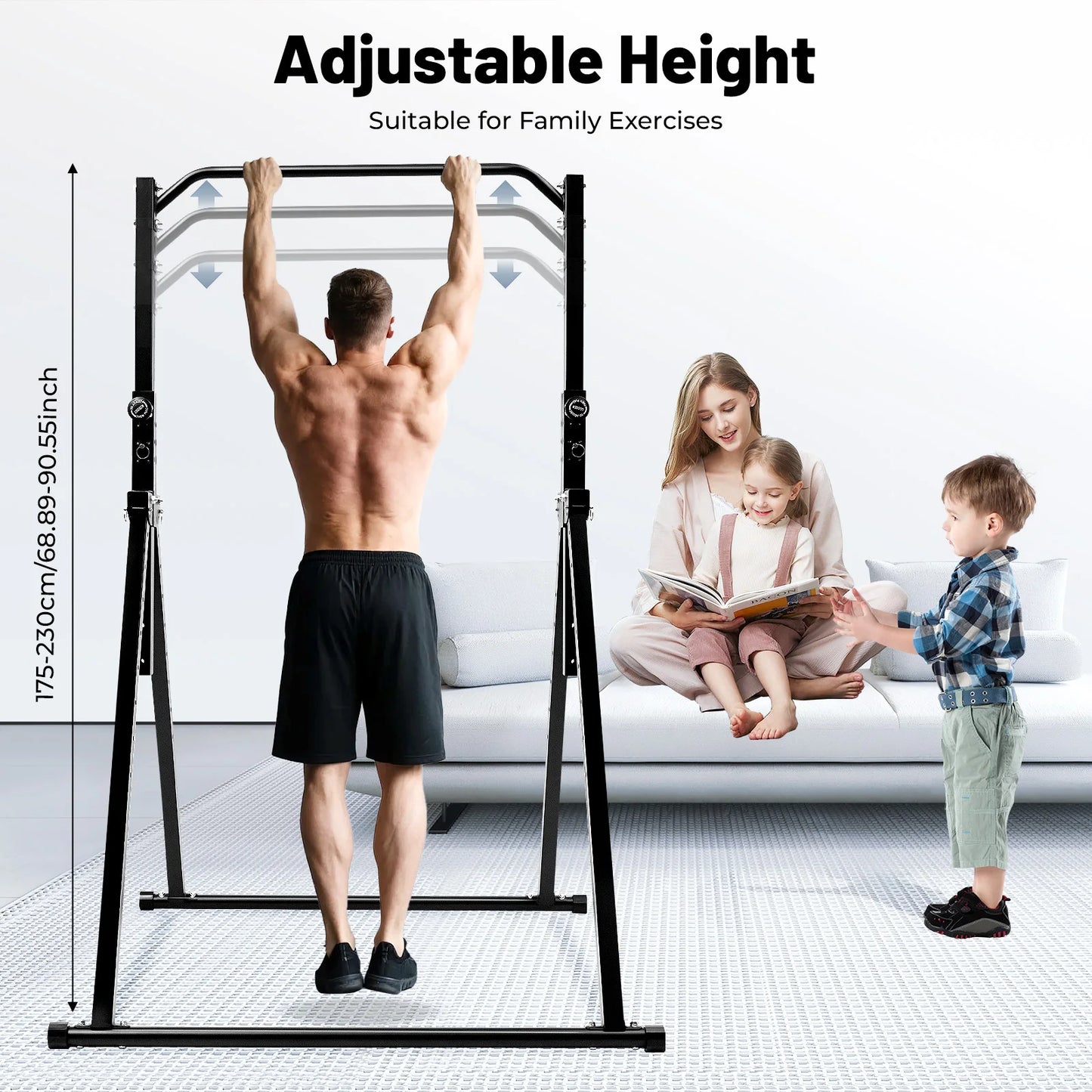 Pull Up Bar 440LBS Capacity Multi-Function Power Tower Push Up Workout Abdominal Exercise for Strength Training Home Gym