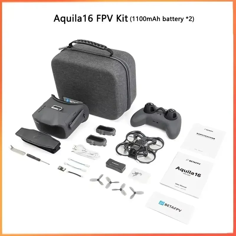 Aquila16 FPV Kit ELRS 2.4G Brushless Racing Drone VR03 Goggles 1102 18000KV 25-350mW VTX Indoor Outdoor Mini Quadcopter
