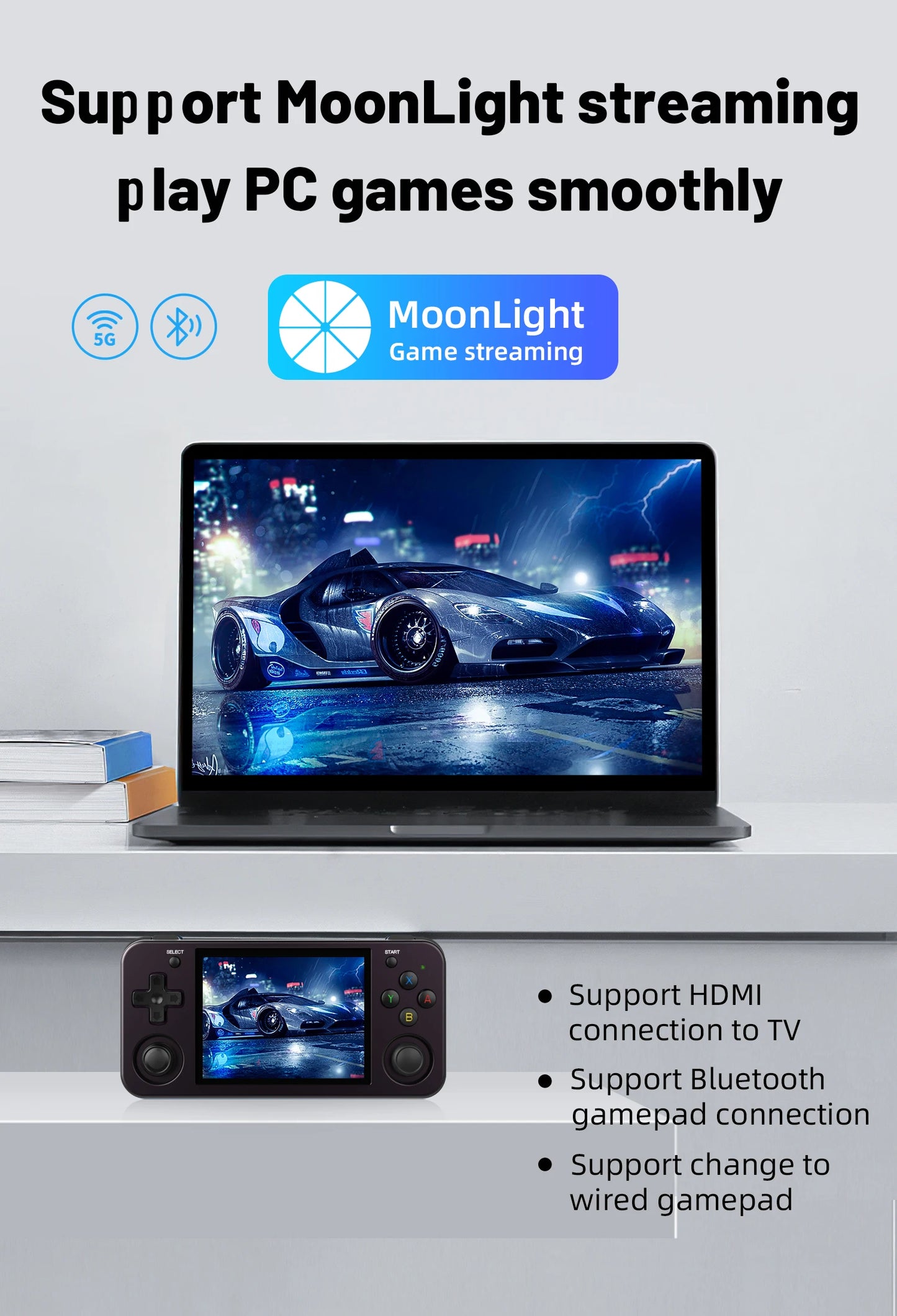 RG353M Handheld Game Console 3.5 Inch Multi-touch Screen Dual OS Aluminum Alloy Shell HDMI-compatible WIFI Gaming Video Player