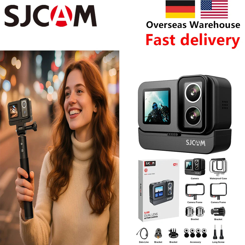 SJCAM SJ20 4K Outdoor Sports Camera Anti-Shake 5G WiFi with Screen Helmet Bike Video Recording