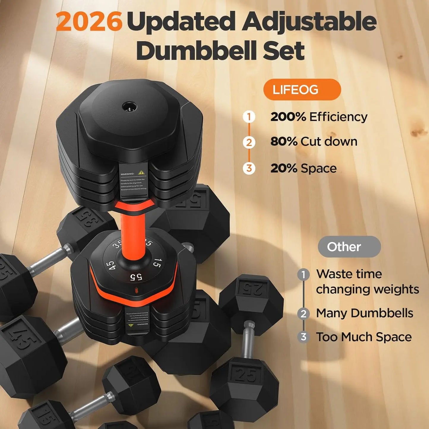 2026 FDB2 Updated Pair Adjustable Dumbbells, Available in 25/50/55/110lbs, Comes with Storage Box, Customized