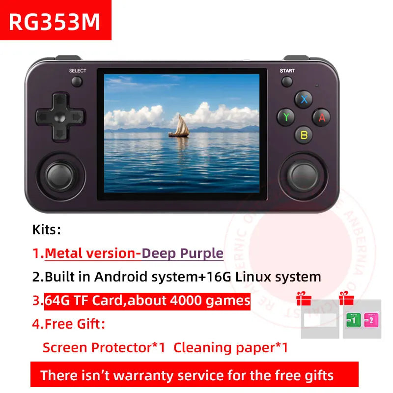 RG353M Handheld Game Console 3.5 Inch Multi-touch Screen Dual OS Aluminum Alloy Shell HDMI-compatible WIFI Gaming Video Player