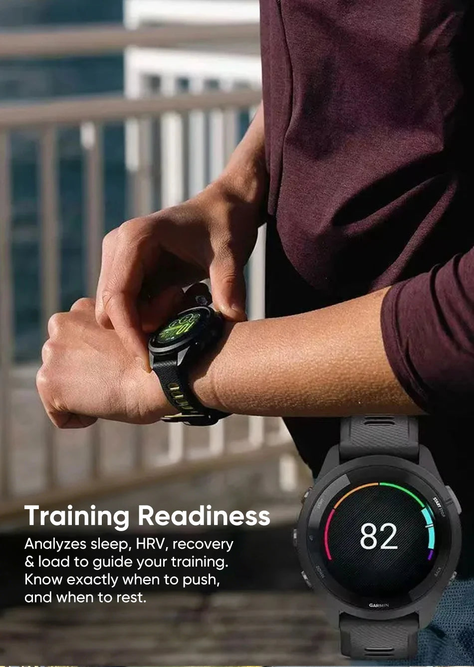 Garmin Forerunner 265 GPS 46mm Smartwatch 1.3" AMOLED Touchscreen Display Heart Rate Monitoring Training Metric Message Notice