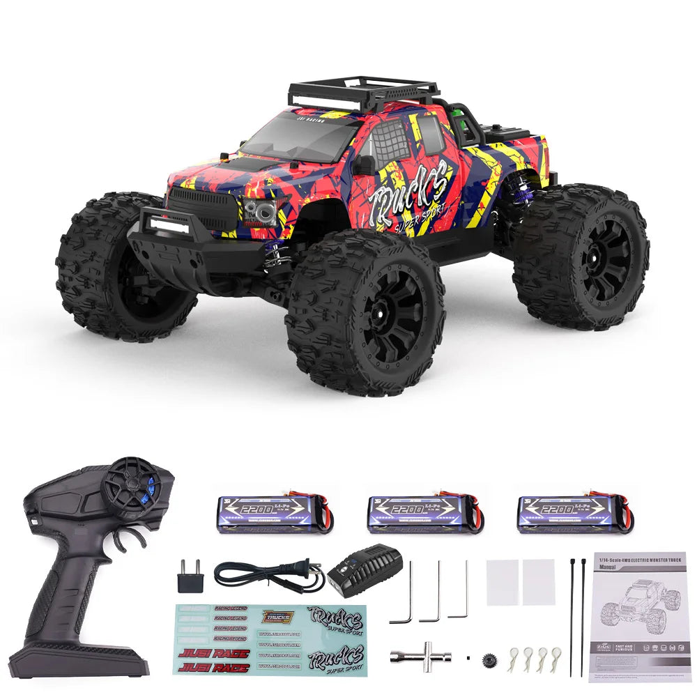 PT14R 1/14 RC Car 80km/h High Speed Off-road RC Truck Brushless 2.4G Remote Control 4WD 3S 35C 2200mAh
