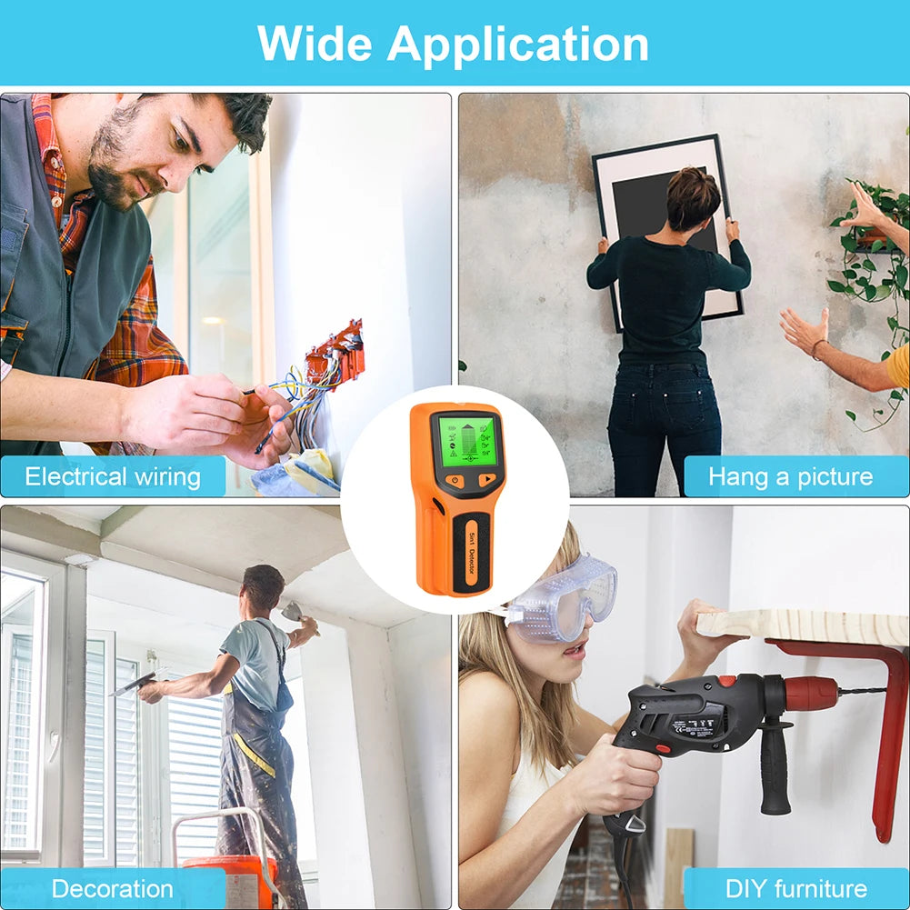 5 in 1 Stud Finder Wall Detector Backlight Display Electronic Stud Detector Accurate for Center Edge of Wood Metal AC Wire