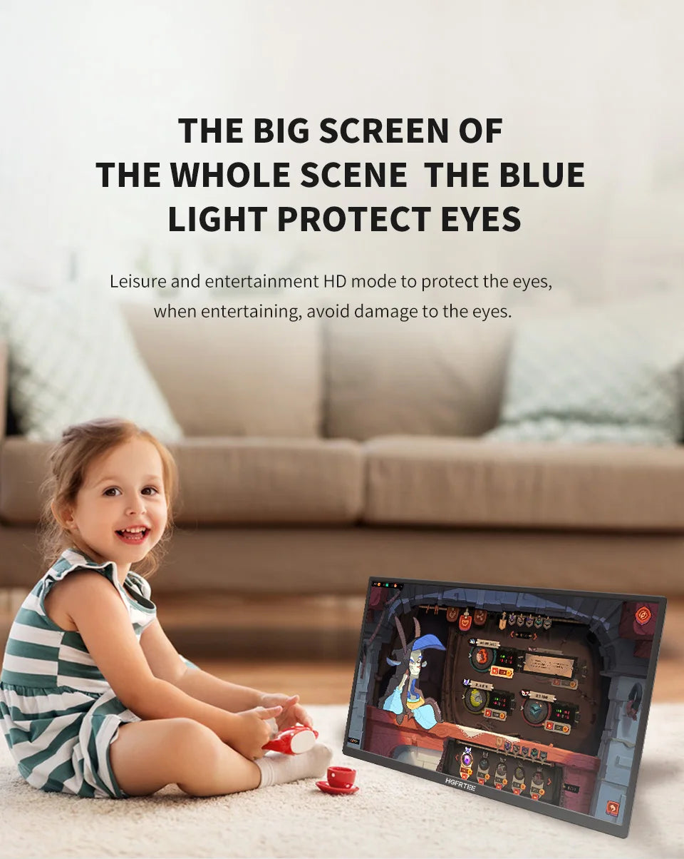 Portable Monitor 18.5 Inch Computer Gaming Display 100Hz 100% sRGB FHD 1080P Screen for Laptop Holiday Gift PC PS4/PS5