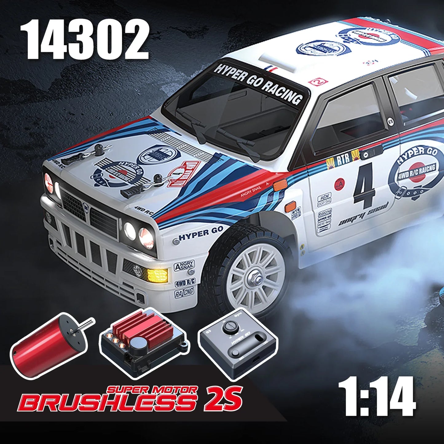 1/14 MJX 14302 New V2.0 Rc Car Brushless Motor Hyper Go 4wd Off-Road Remote Control Cars 55km High Speed Racing Drift Toy