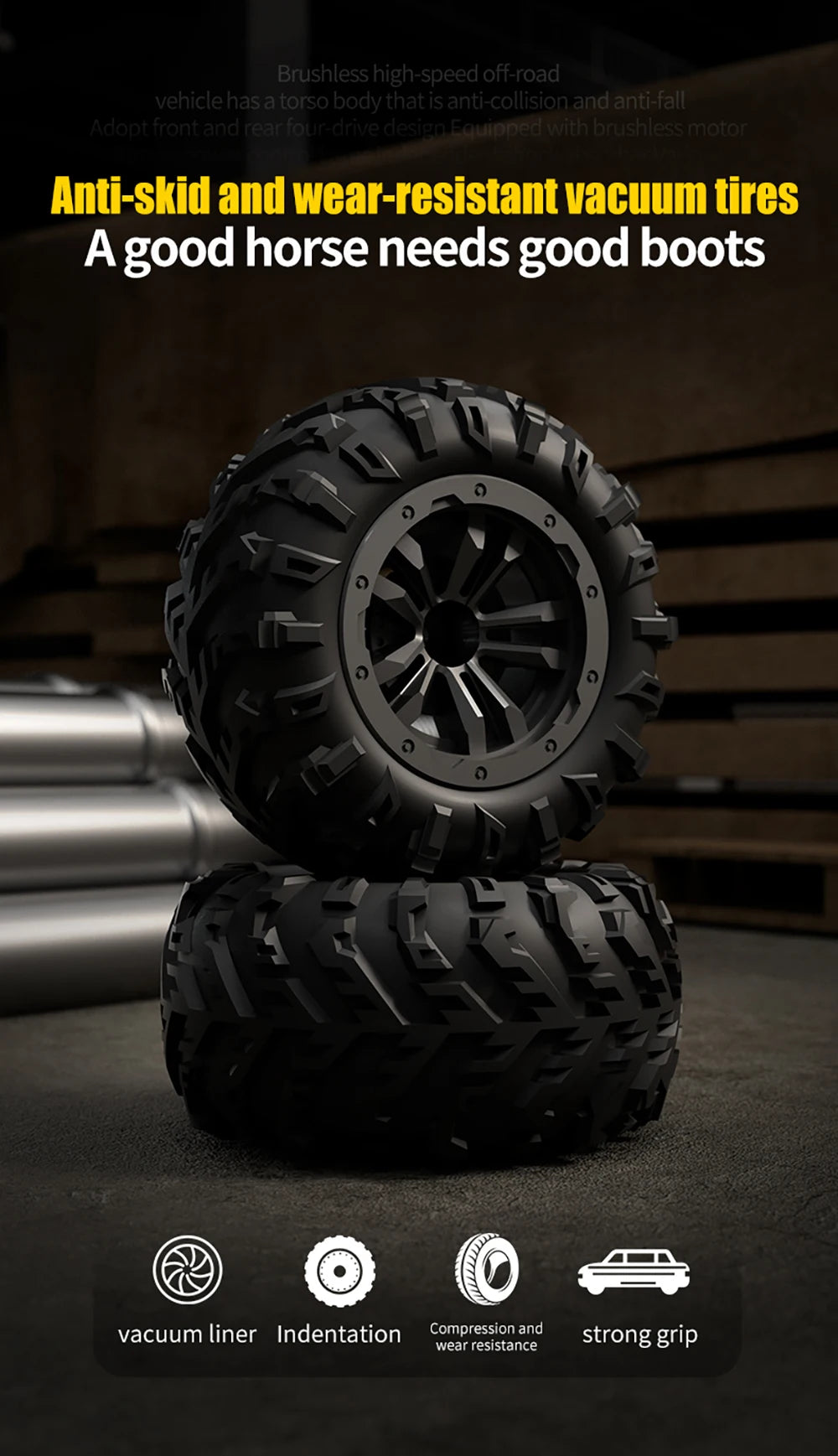 1:16 4WD RC Car 70KM/H Or 50KM/H With LED Light 2.4G Remote Control Cars High Speed Drift Monster 4x4 Truck for Children Gif