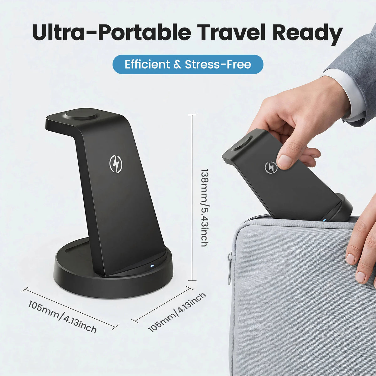 3 In 1 Magnetic Wireless Charger 15W Fast Charging Dock Stand Travel Foldable for Samsung S25 S24 S23 S22 Galaxy Watch iPhone