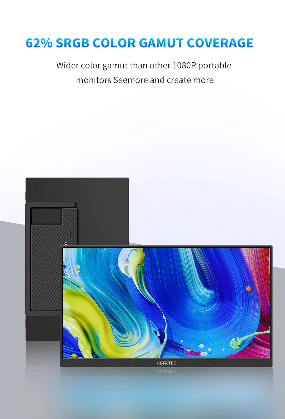 15.6 Inch Portable Monitor, FHD-IPS Laptop External Second Screen, Gaming Extended Display with Type-C HDMI