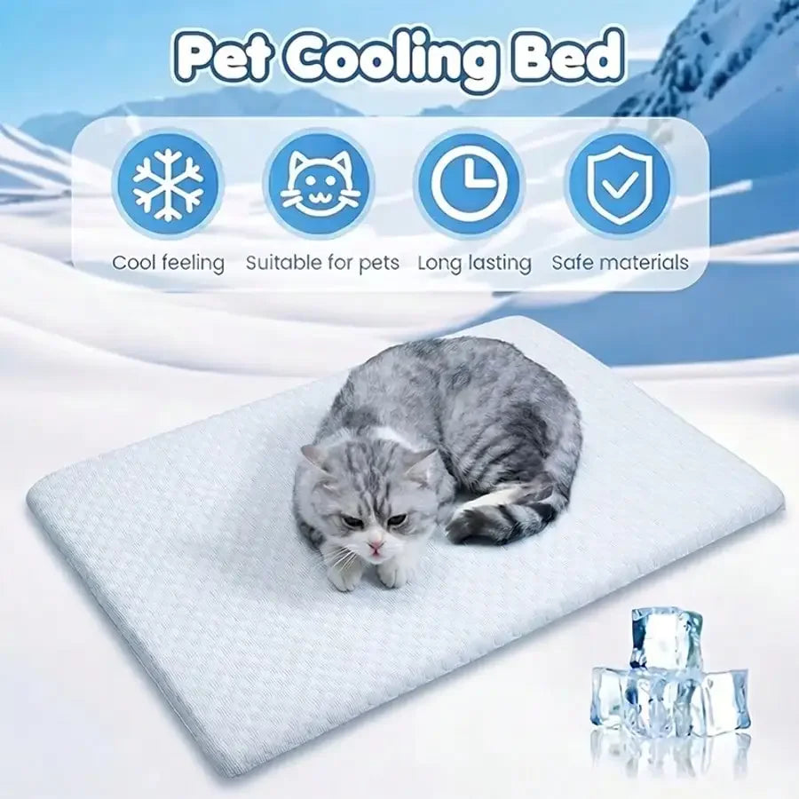 1pc Sponge Cooling Cat Bed, Thick Padding Comfortable Cool Breathable Cat Nest, Non-Slip And Washable Cooling Small Dog Bed, Suitable For All Seasons
