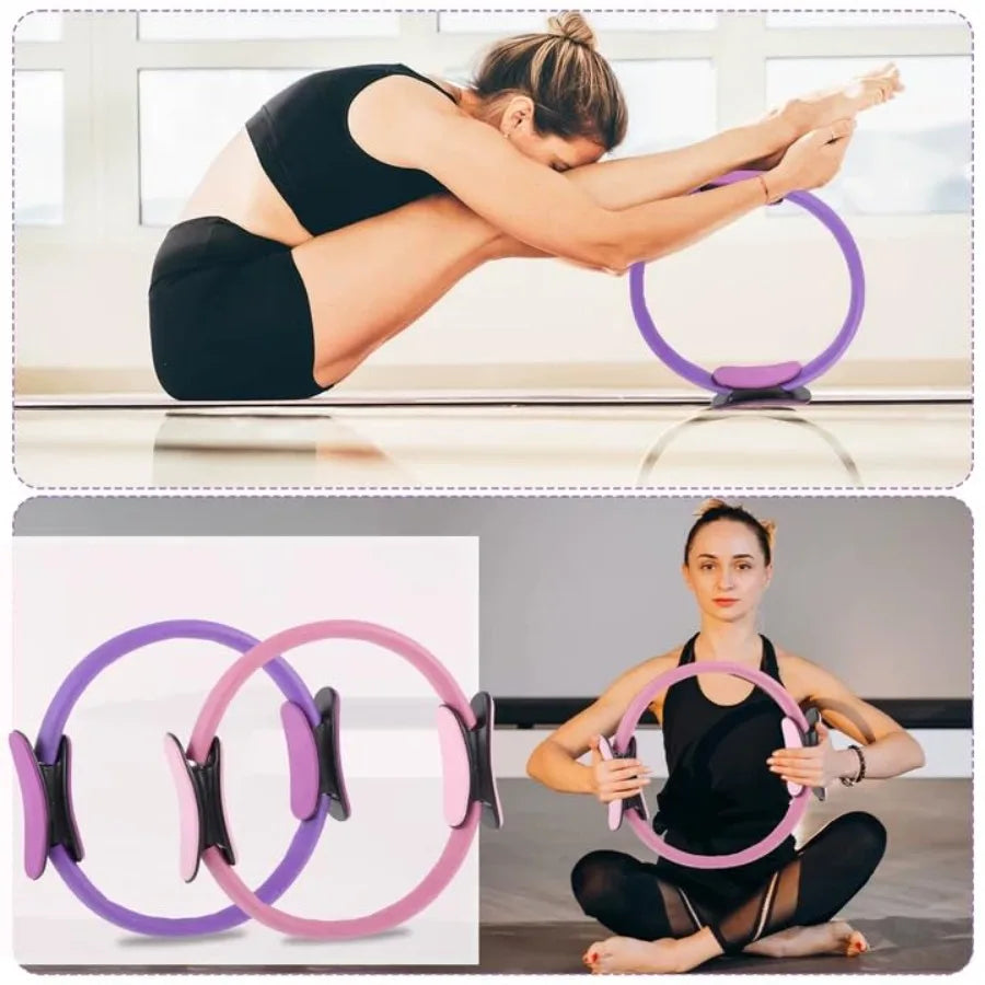 21 Pcs Pilates Ring Circle Set for Women, Includes 9.8 in Ball Yoga, Ring Stretching, Strap Bands, Non Slip Socks, Back Bags fo