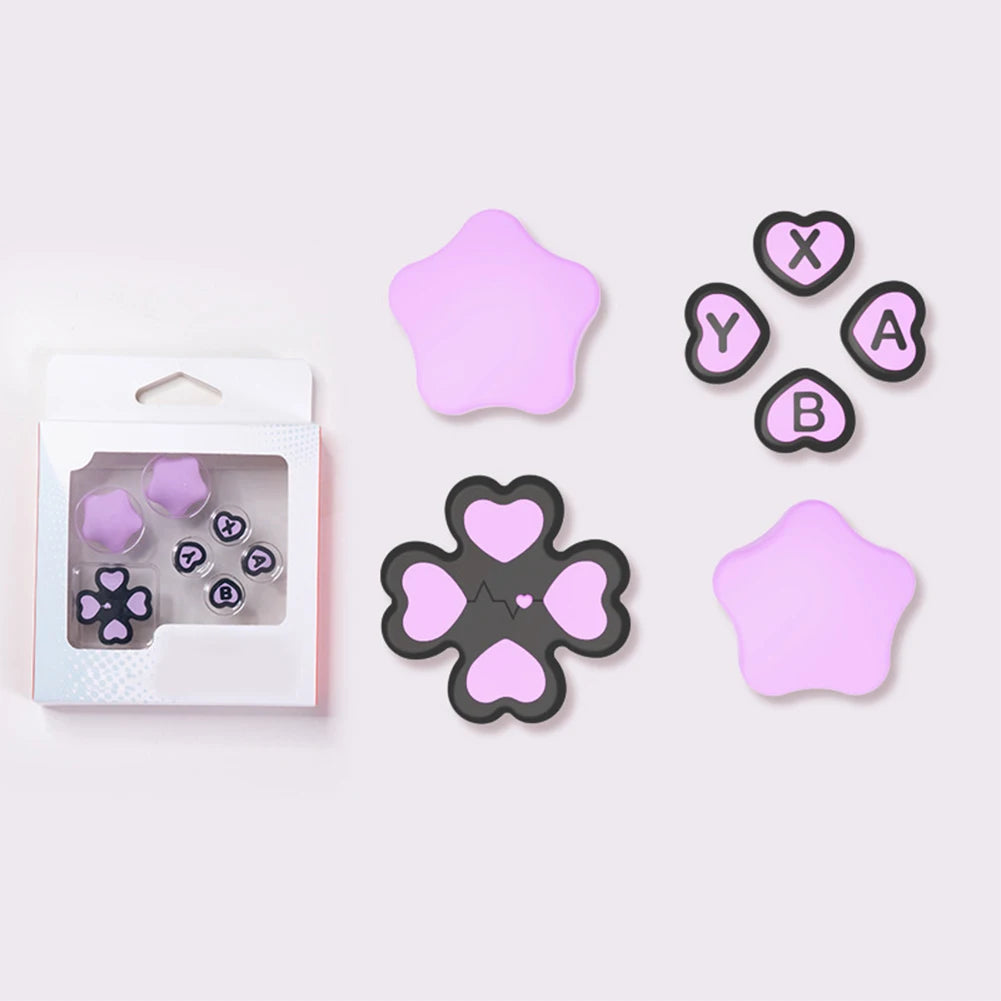 Silicone Soft D-pad Cross Button Caps For Nintendo Switch2 Joy-Con Handle Grips Cover Thumb Stick ABXY Key Sticker Skin Case